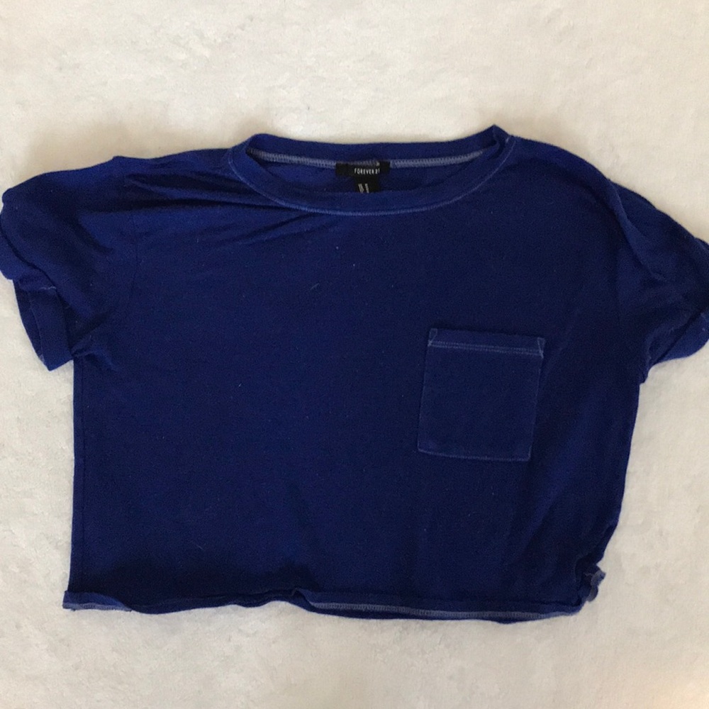 Forever 21 cropped blue top